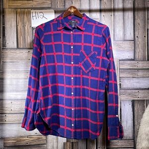 J.Crew classic plaid button down size 4